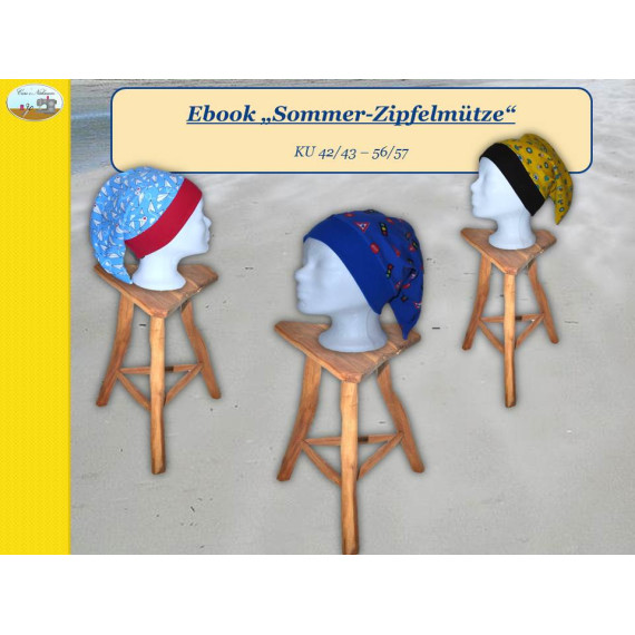 Ebook - Sommer Zipfelmütze  KU 42/43 - 56/57